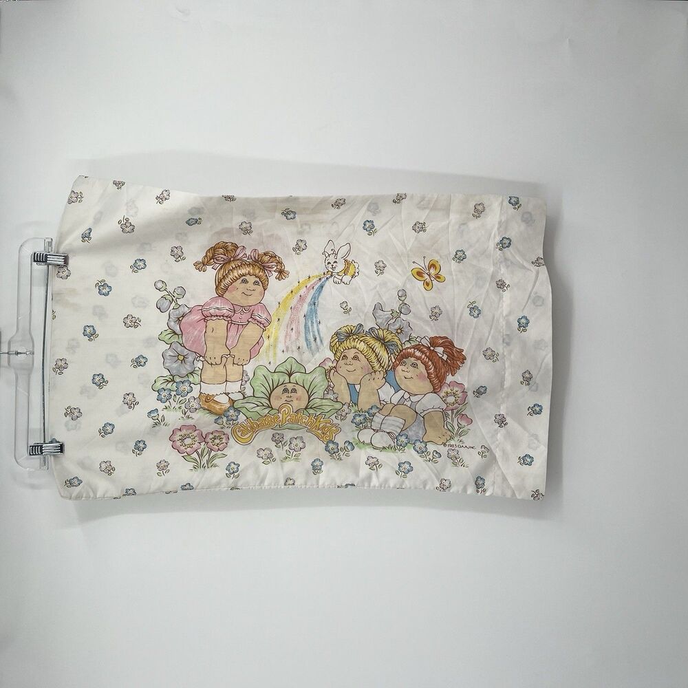 VTG Cabbage Patch Kids Standard Pillocase 1983 Double Sided All Over Print